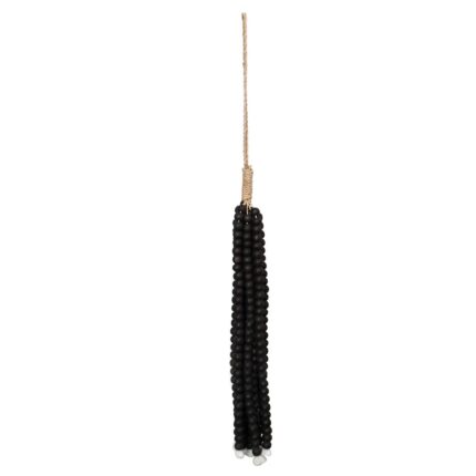black wooden beads tassel
