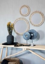 marmeren schijf op staander zwart